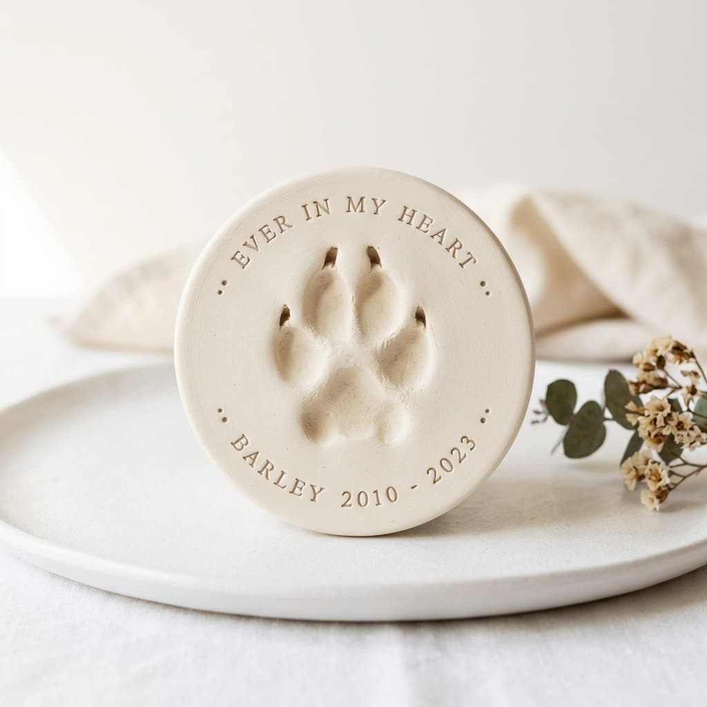 Imprinted Clay Paw Print